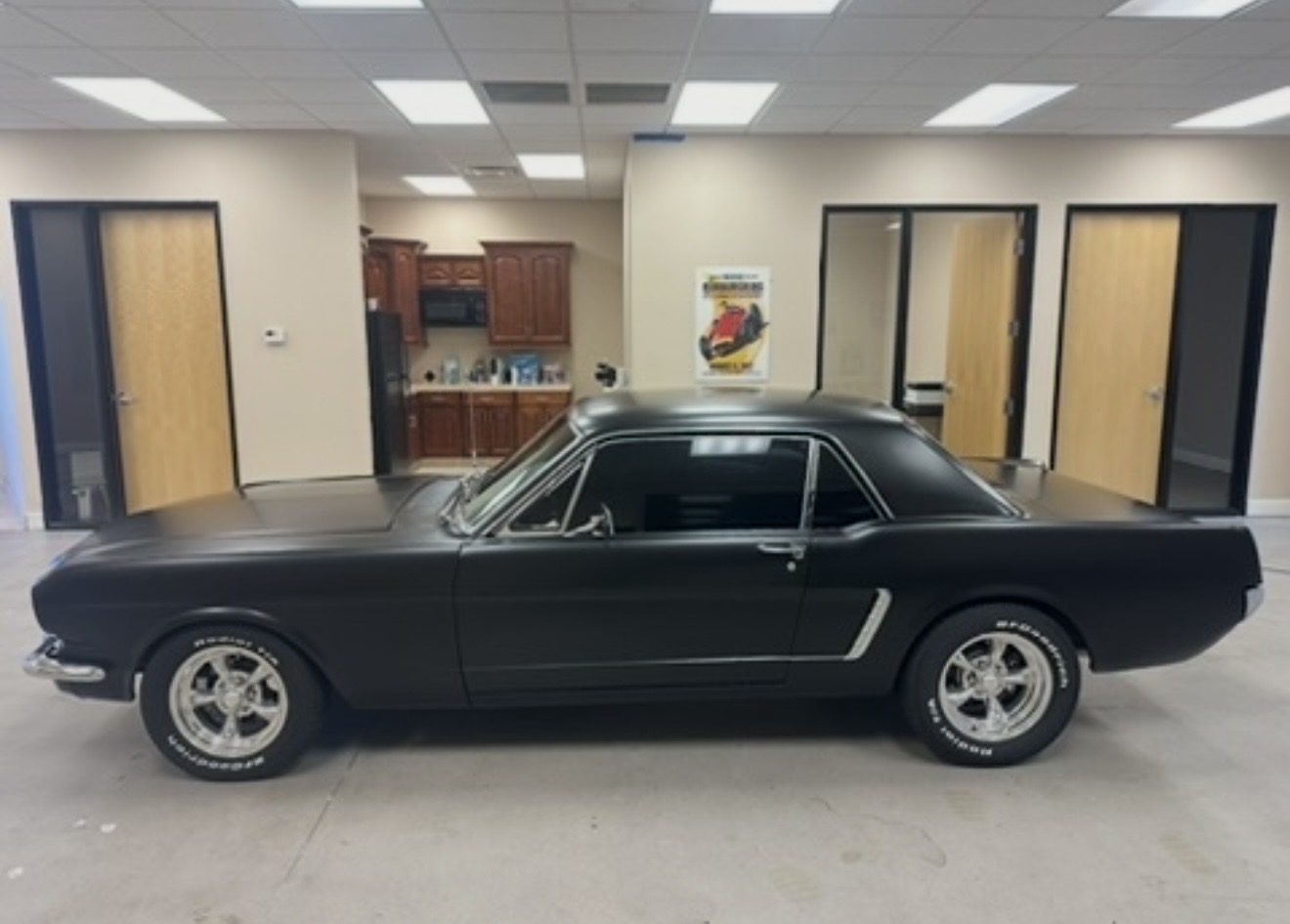 Matte black classic Mustang